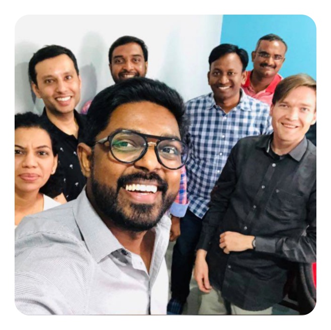 Mani Karthik with members of the BackToIndia community at a Hyderabad meetup